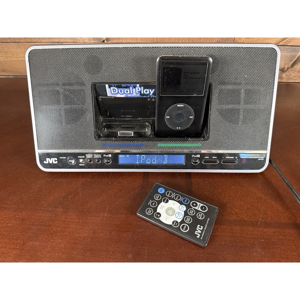 JVC NX-PN7 Dual iPod Dock Compact Sound System 30-Pin Stereo w/ OEM Remote